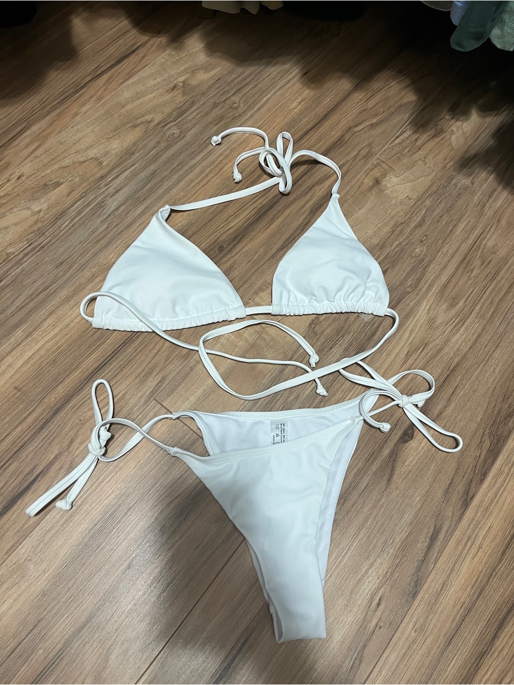 Classic White Triangle String Bikini